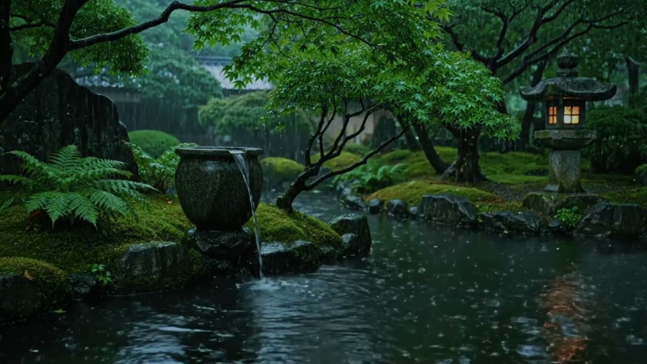 Rain Sounds for Sleep 🌧️ Fall Asleep Instantly | Zen Garden Night Ambience
