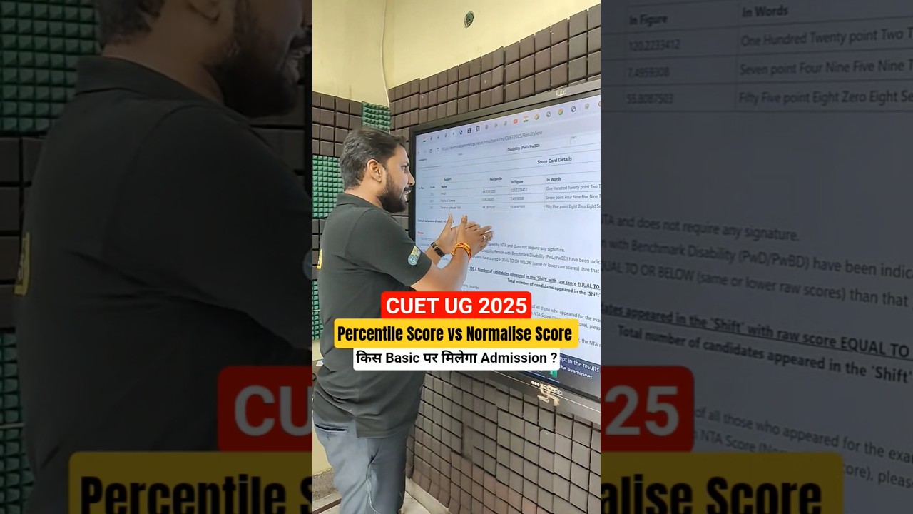 CUET 2026 Percentile Score vs Normalise Score | CUET 2025 Result #cuet2025