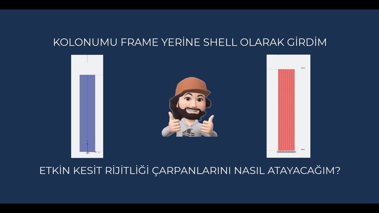 Pratik Bilgiler: Frame elamanı shell modelledim; etkin kesit rijitliği çarpanını nasıl gireceğim?