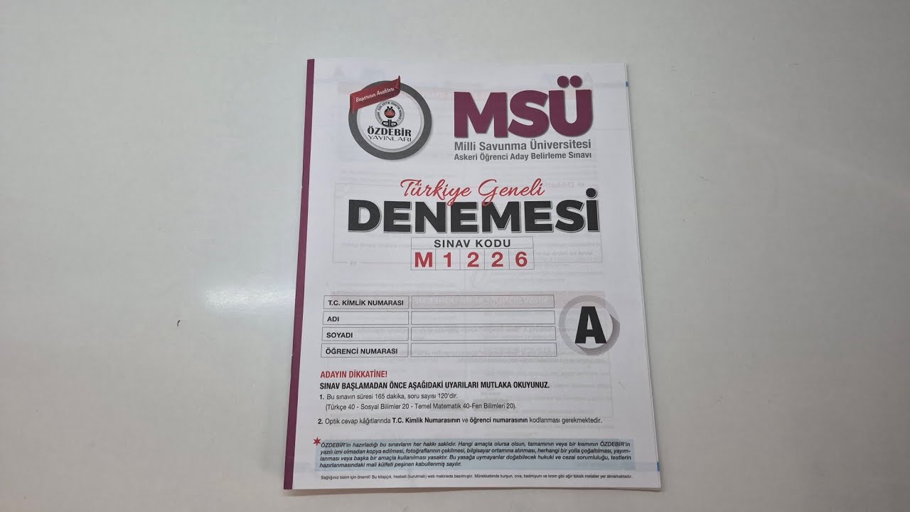 ÖZDEBİR MSÜ PROVASI TG DENEME SINAVI YORUMUM #ozdebir #msü #tyt 