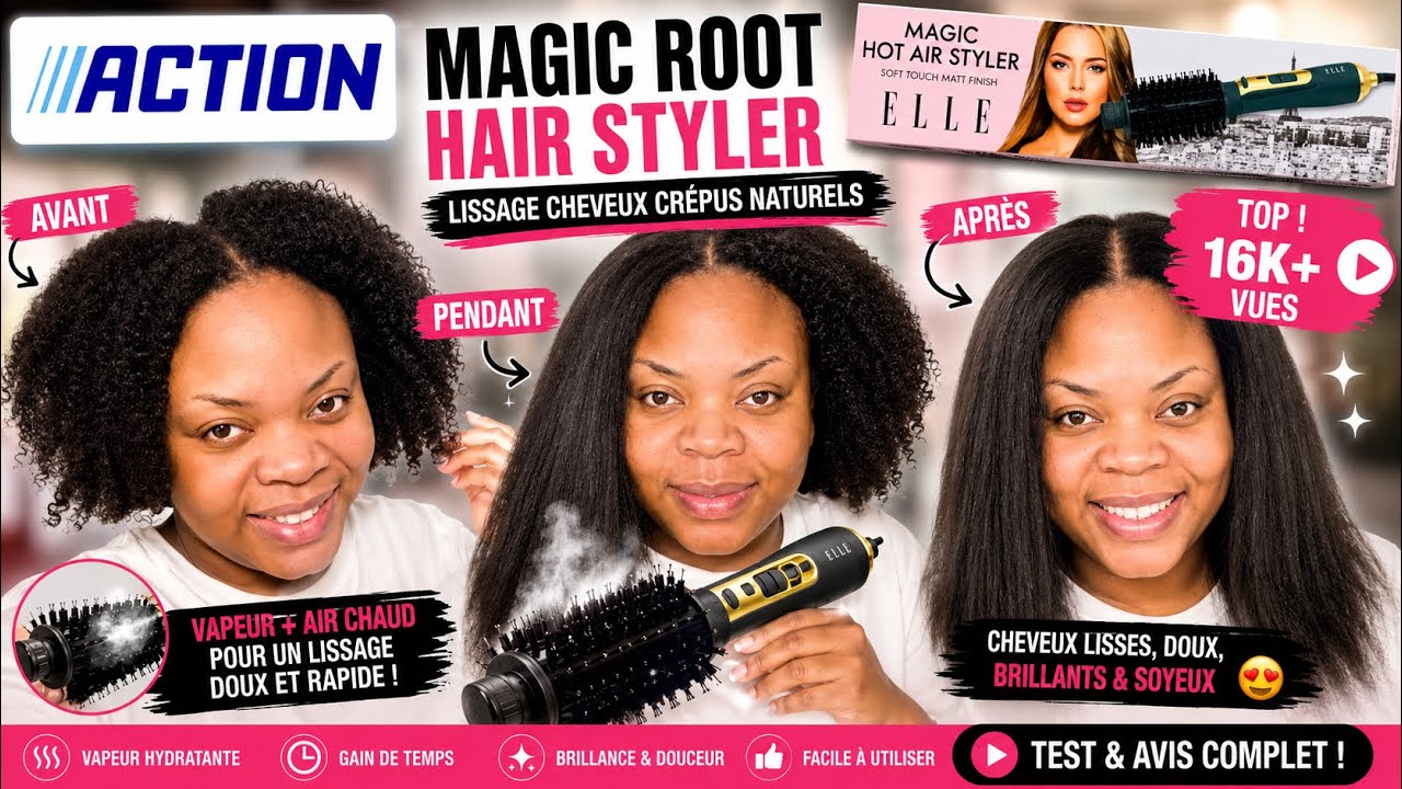👩🏾JE TESTE LA BROSSE COIFFANTE | ELLE MAGIC HOT AIR STYLER CHEVEUX CRÉPUS 4C