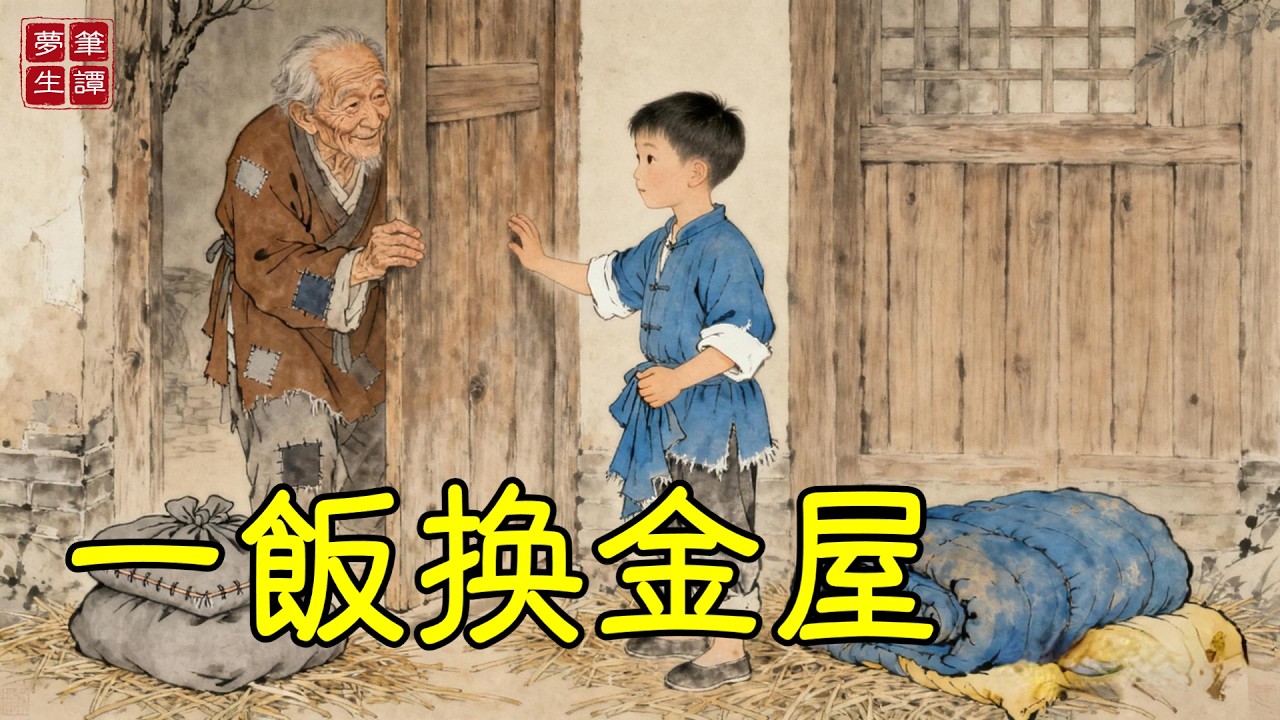 善良男孩給乞丐一碗熱飯，乞丐卻指點他分家只要破舊祖屋。男孩雖滿心疑惑仍照做，日後祖屋驚現重寶，他才明白遇上真高人：拜謝高人指點！#故事#民間傳說#奇遇#報恩#原創故事