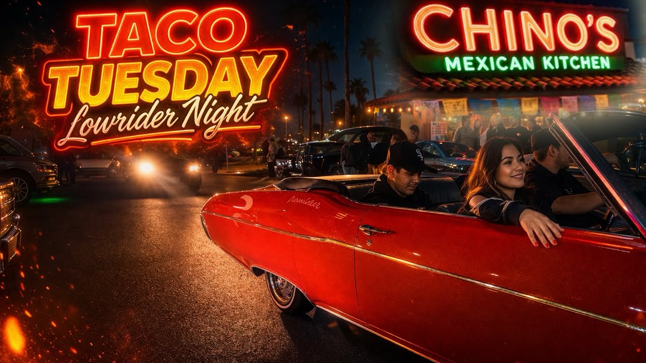 New Lowrider Meet Up! LOWRIDERS & TACOS! Taco Tuesday Car Meet in Las Vegas! (Lowrider Blvd) 