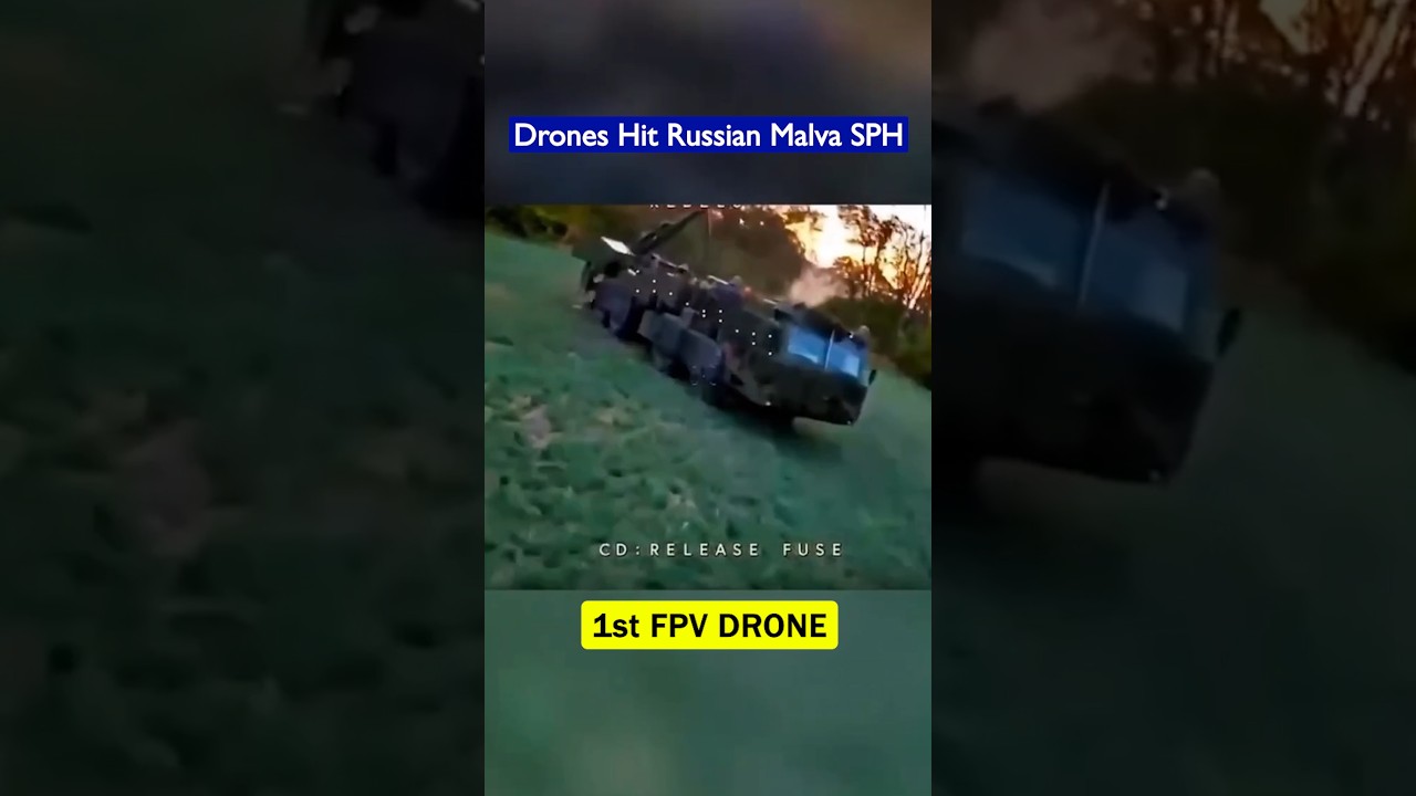 Latest Russian Malva Howitzer Hit by 9 FPV Drones