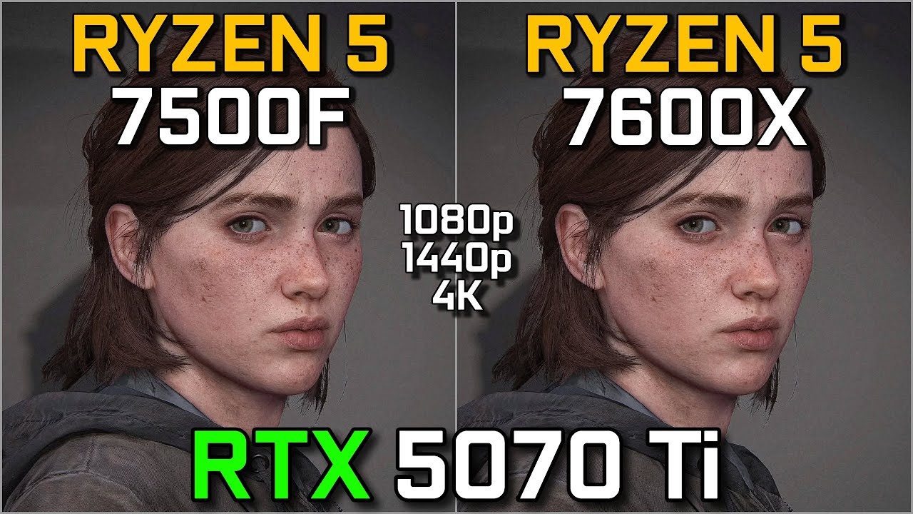 Ryzen 5 7500F vs Ryzen 5 7600X | RTX 5070Ti Gaming Test | 1080p, 1440p & 4K