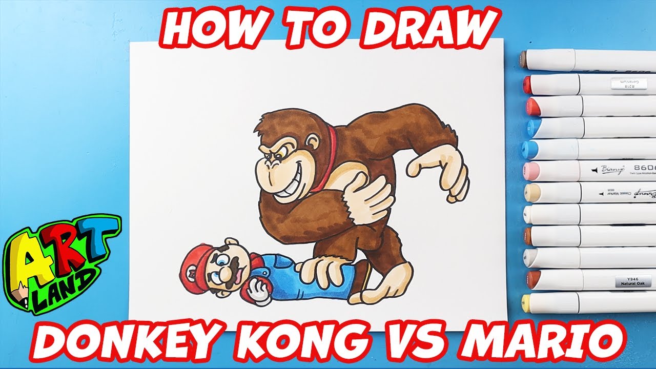 How to Draw Donkey Kong vs Mario l Super Mario Bros Movie