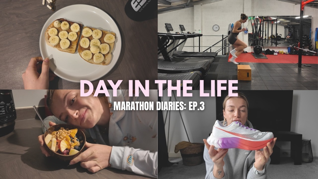 DAY IN THE LIFE | MARATHON DIARIES: EP.3, Daily Vlog, What I Eat In A Day, Lower Body Workout.