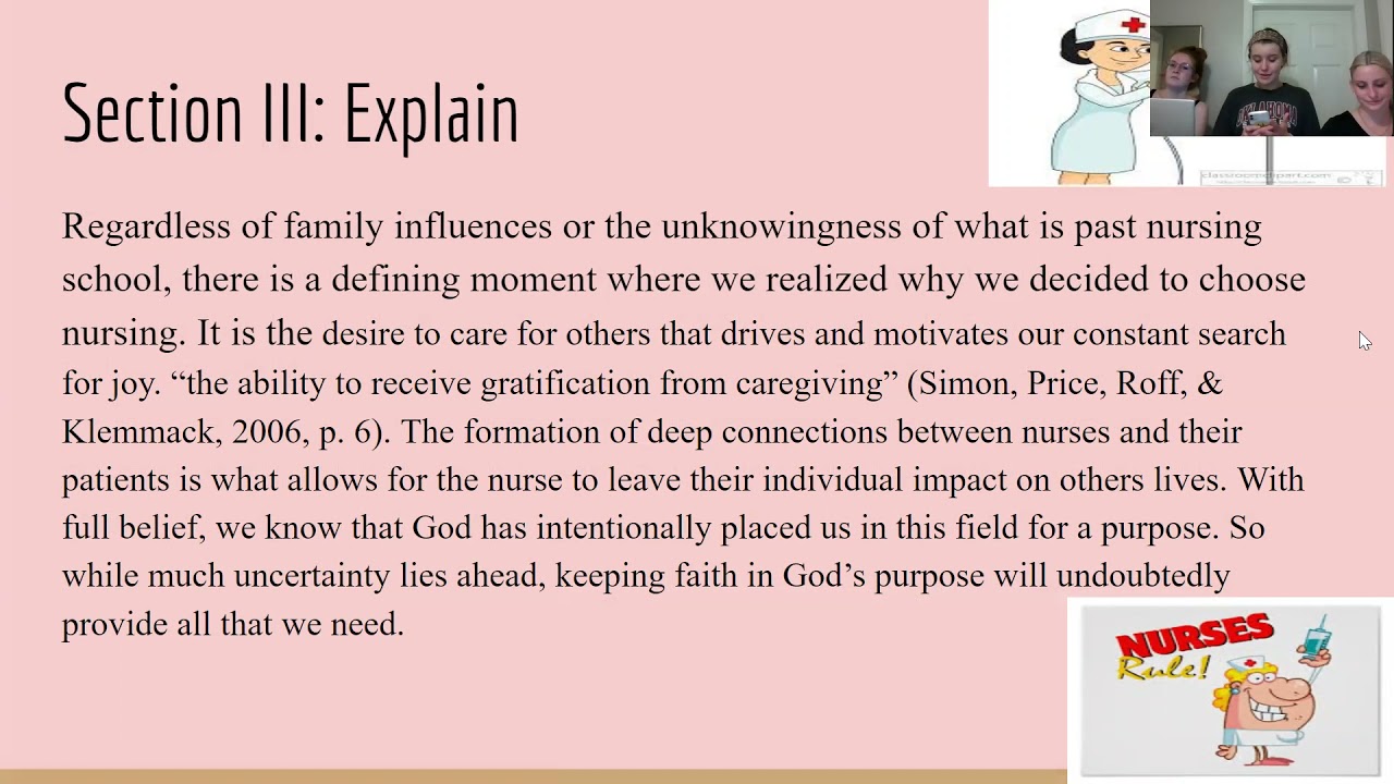 Intro to Nursing Group Project philosophy summaries by Emma, Brooke, Emily