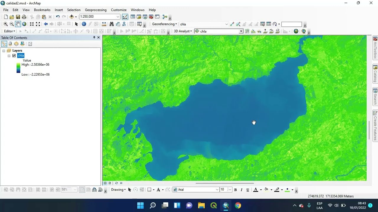 Teledetección de Concentración de Clorofila-a Utilizando Imágenes Landsat 8