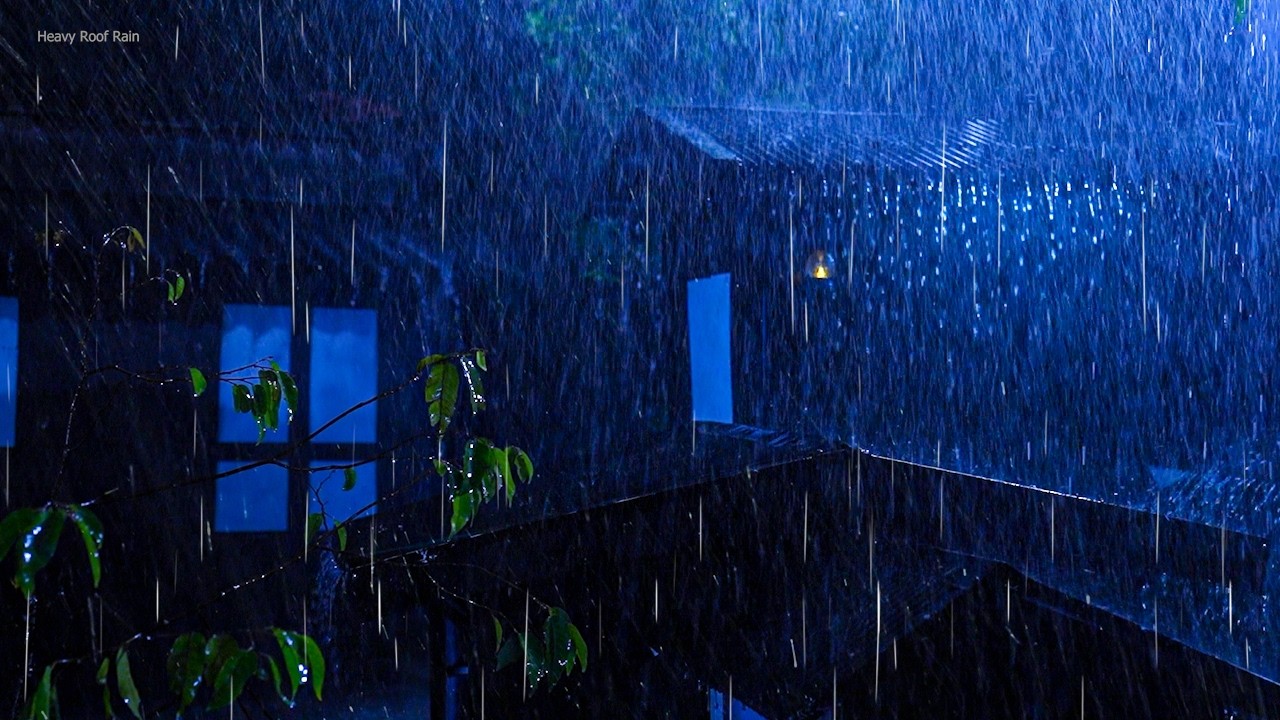 Deep Sleep with Relaxing Rain Sounds on Tin Roof, Thunder & Heavy Rain, NO ADS for Sleeping