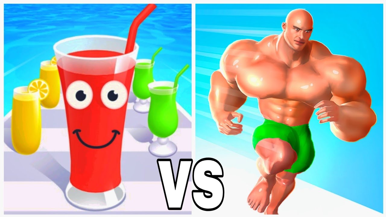 Juice Run vs Muscle Rush - ASMR Gameplay (NOOB vs PRO vs HACKER) New Update 