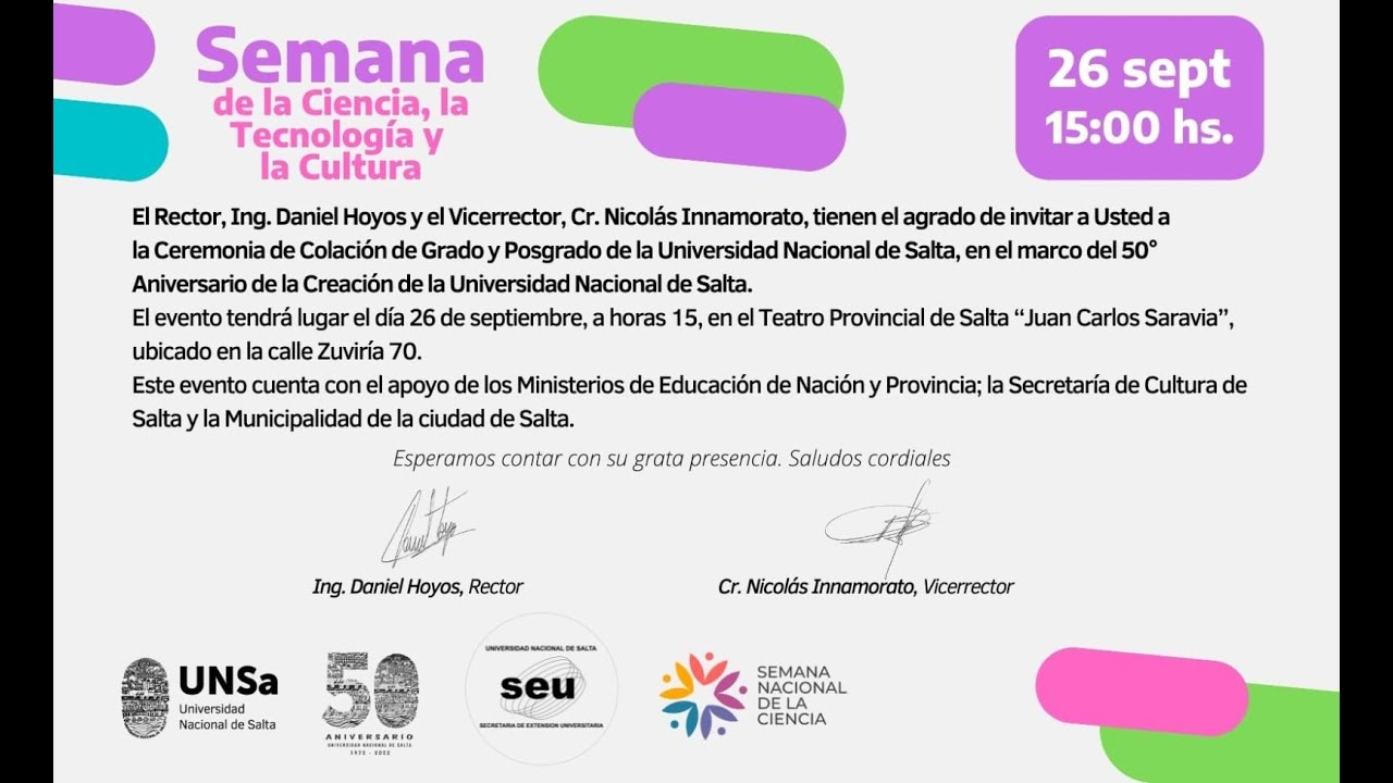 COLACIÓN DE GRADO Y POSGRADO