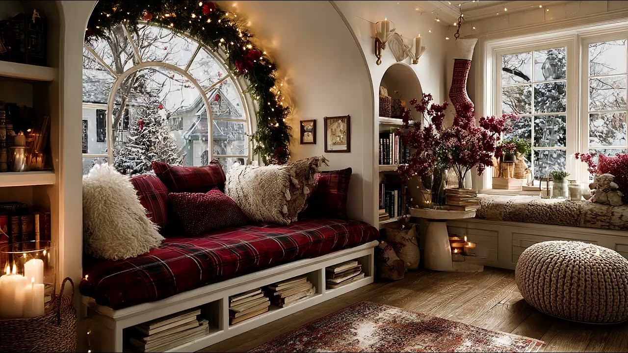 Peaceful Winter Night ❄️ Gentle Piano with Falling Snow for Calm Sleep