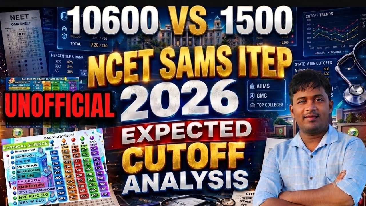 SAMS ITEP Cut Off Prediction Unofficial BA BSC BEd Details with Low Marks Suggestion NCET 2026