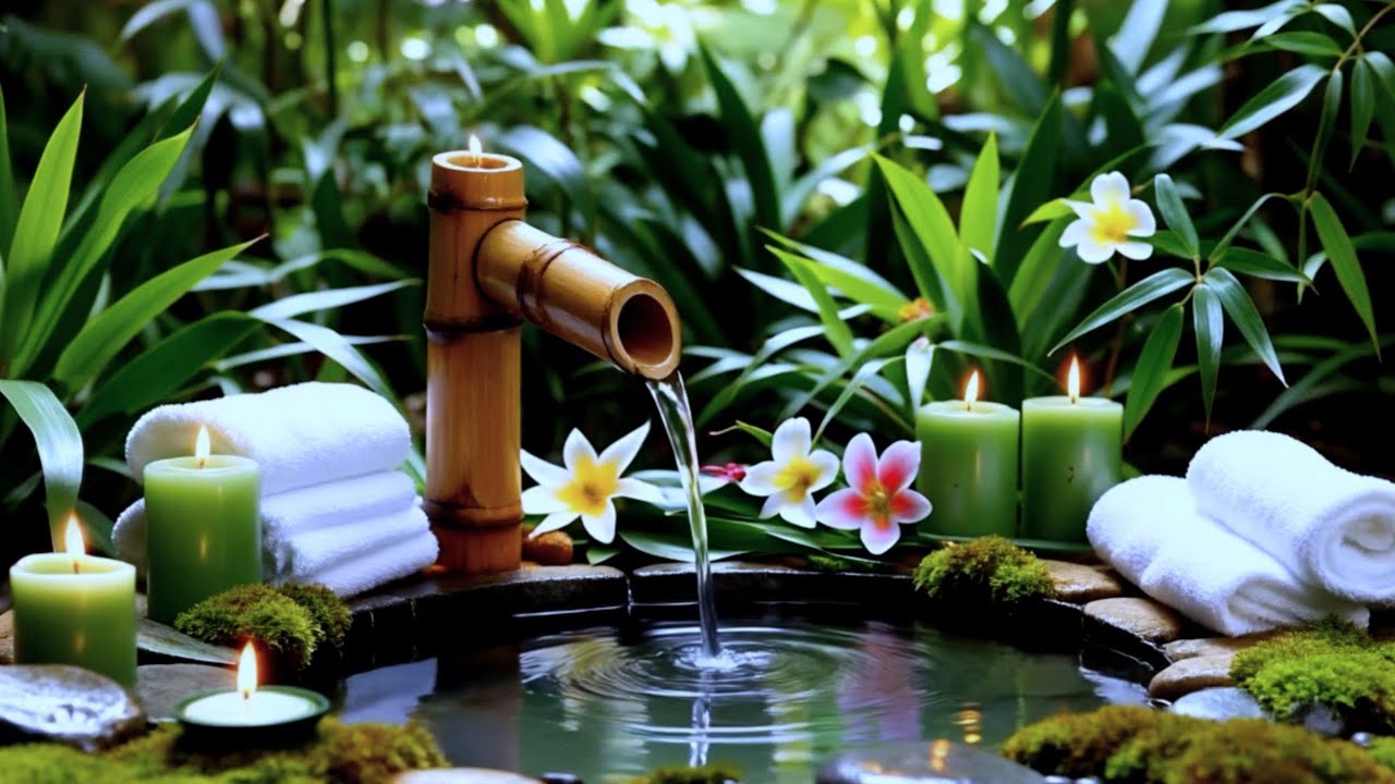 Zen Garden Water Sounds with Soft Piano | Peaceful Spa Relaxation Music 🌿🎹
