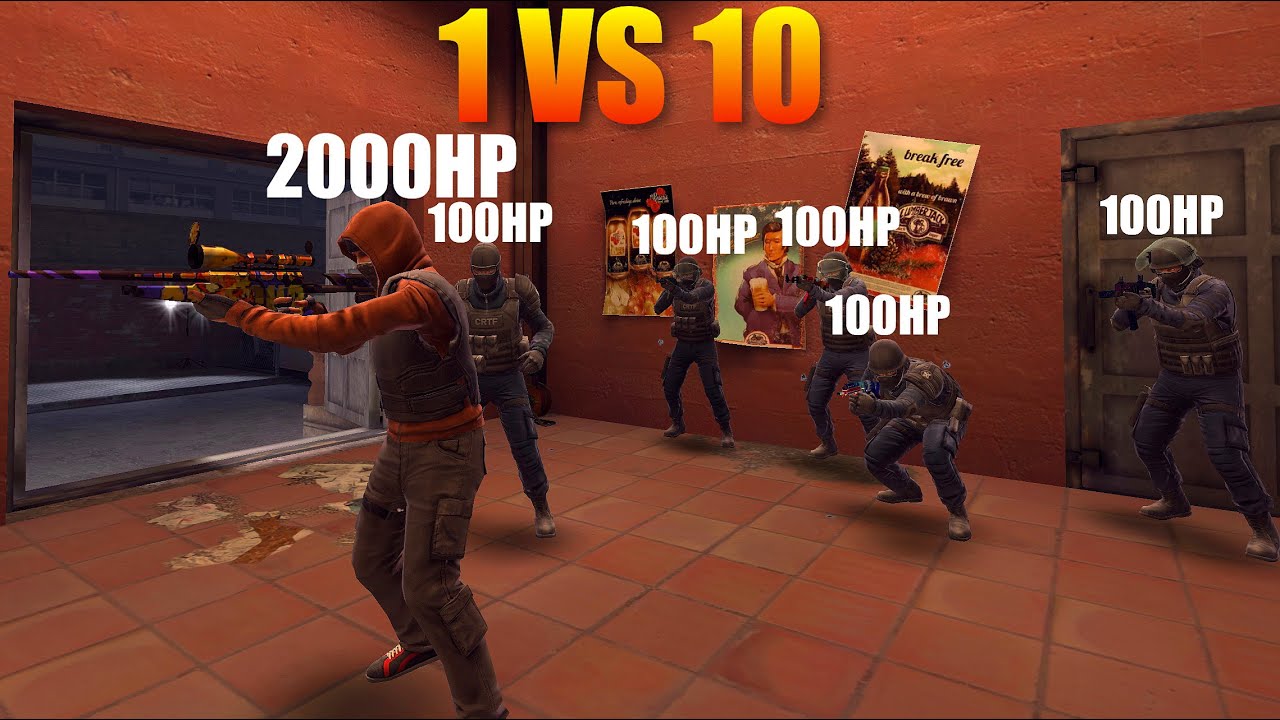 Critical Ops 1 Vs. 10 Except I have 2000HP😈