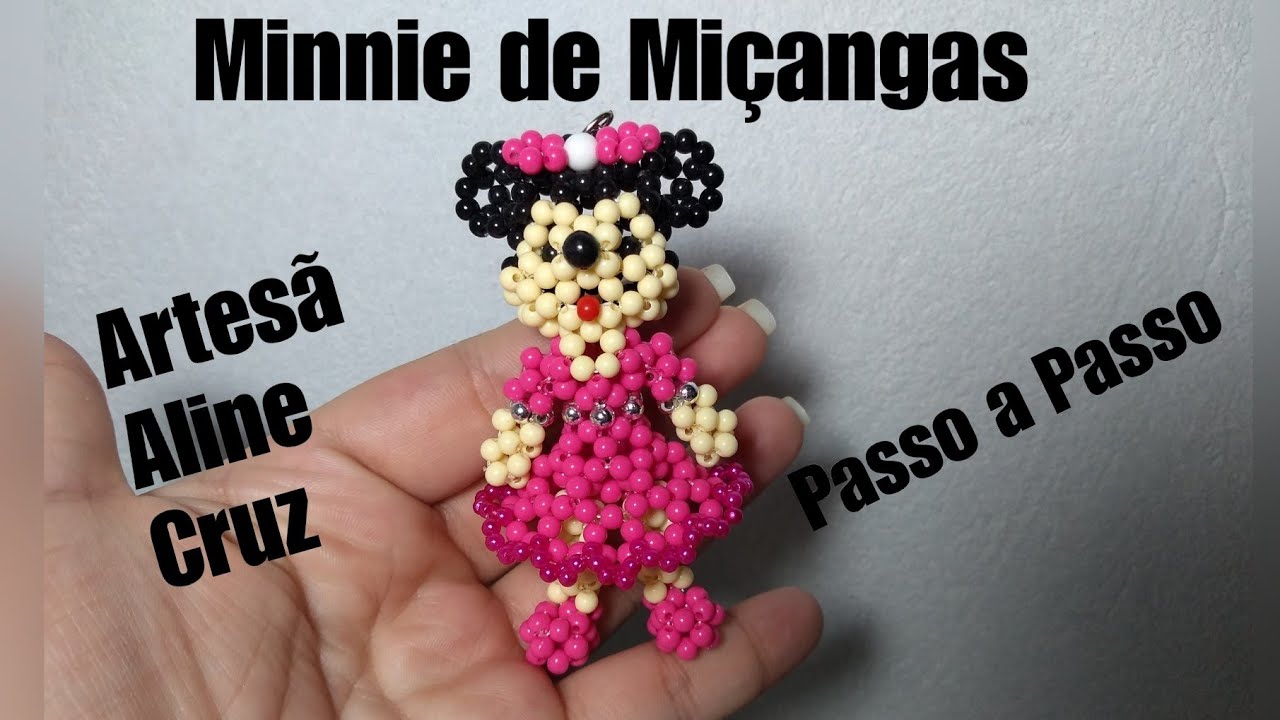 Minnie Mouse de Miçangas- Passo a Passo Parte 1/2 (Cabeça para Mickey)