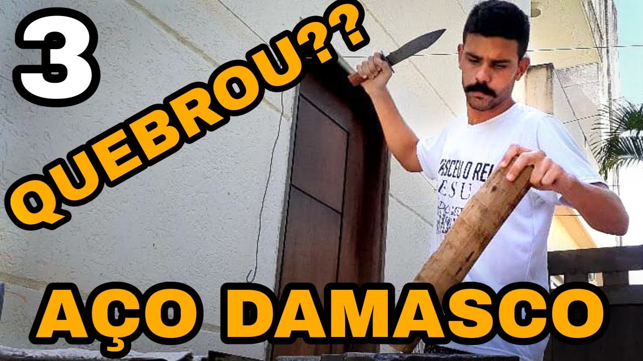 TESTANDO um FACÃO de AÇO DAMASCO FORJADO À MÃO - PARTE 3 - #desafiosobforja