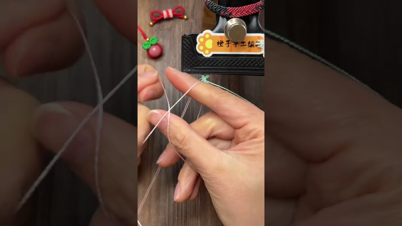 Tutorial gelang tali giok warna merah muda biru motif hati