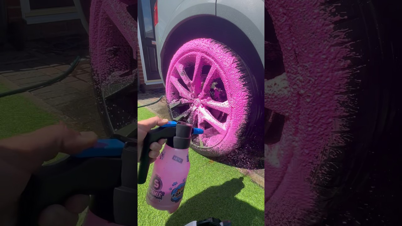 ‼️Shocking Pink Snow Foam ‼️ #asmr #satisfying #shorts  #satisfyingvideo #shortsvideo