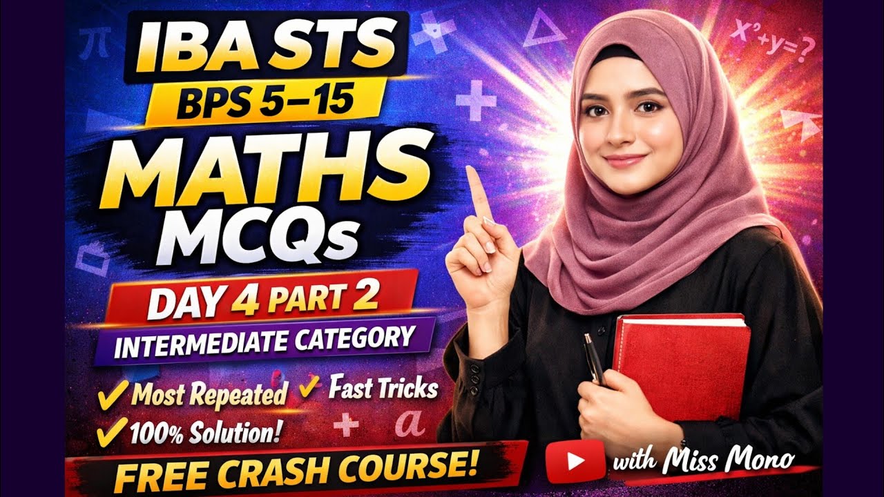 IBA STS BPS 5–15 | Mathematics MCQs | Intermediate category | Day 4 FREE Crash Course