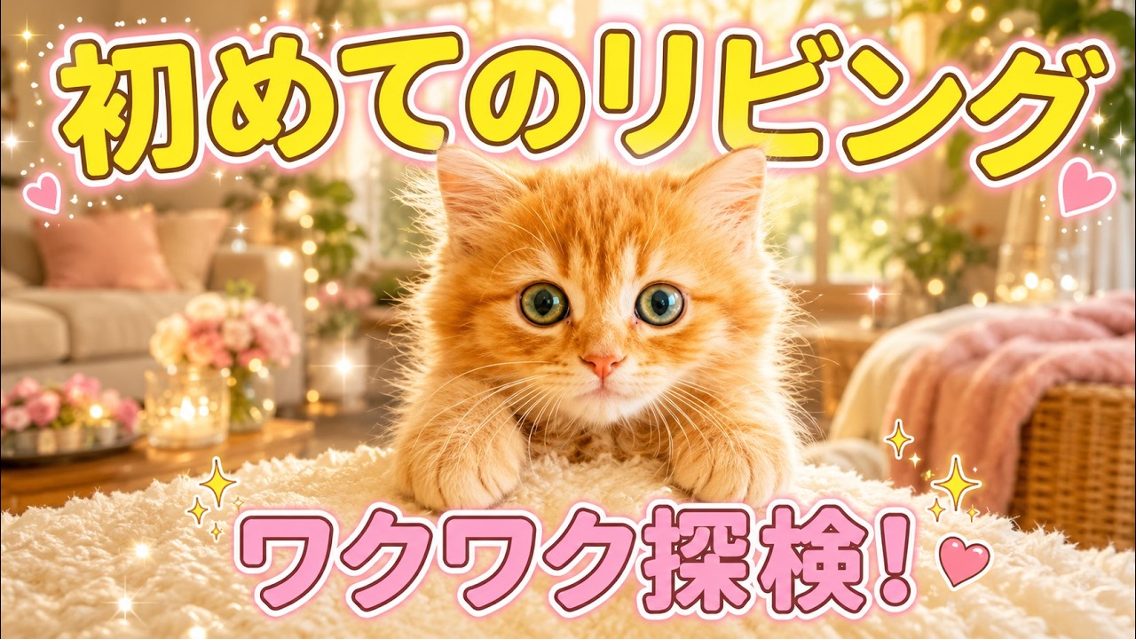 😸初めてのリビングをワクワク探検するめろんが可愛すぎる😍