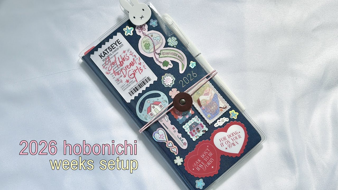 2026 hobonichi weeks setup ✶ decorating the cover, accessories ( cosmo blue )