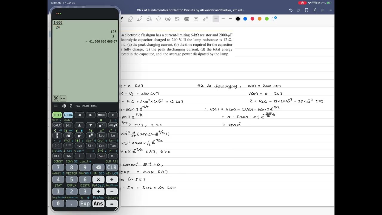 Example 7.20, Fundamentals of Electric Circuits, 7th ed, by Charles Alexander, Matthew Sadiku