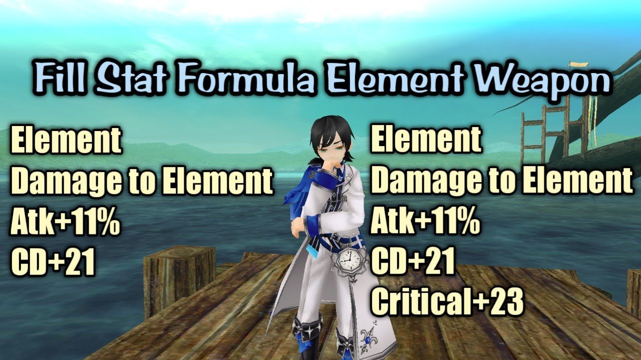 Fill Stat Formula - 2 Type of Stat Formula Element Weapon (Toram Online)