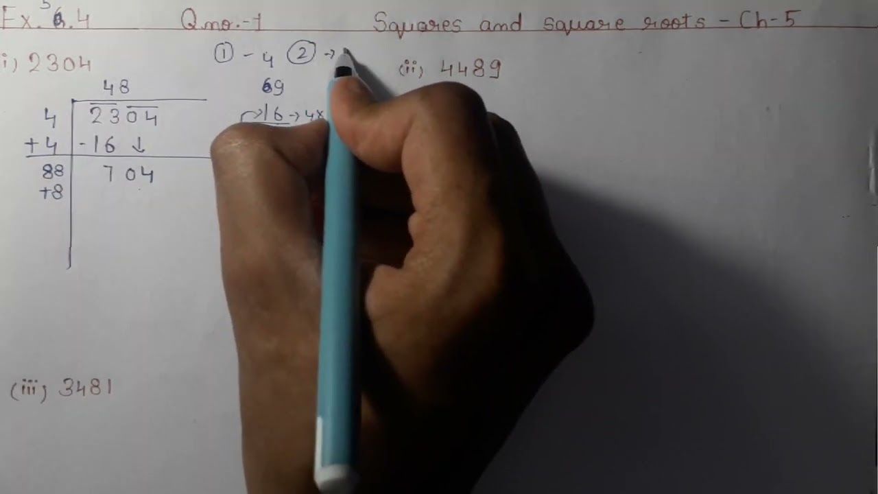 Class 8 maths | Ex.5.4 Q.1 (i,ii,iii,iv) | Ch 5 squares and square roots | New NCERT