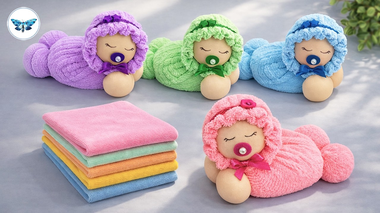 ГЕНИАЛЬНАЯ ИДЕЯ! 👶 Кукла из МЫЛА и ПОЛОТЕНЦА 🧼 Просто, быстро и очень мило!