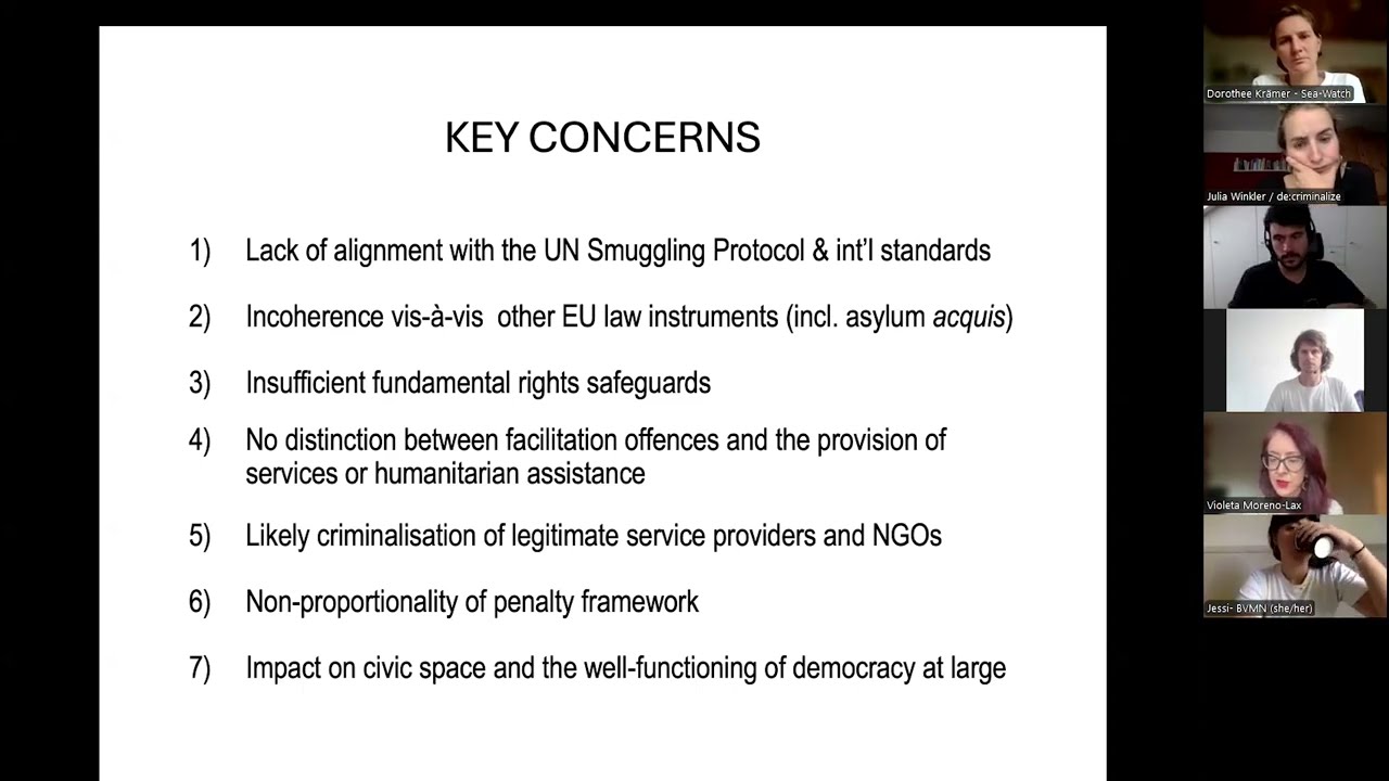 The EU facilitation directive - criminalizing migrants, humanitarian aid and human rights defenders?