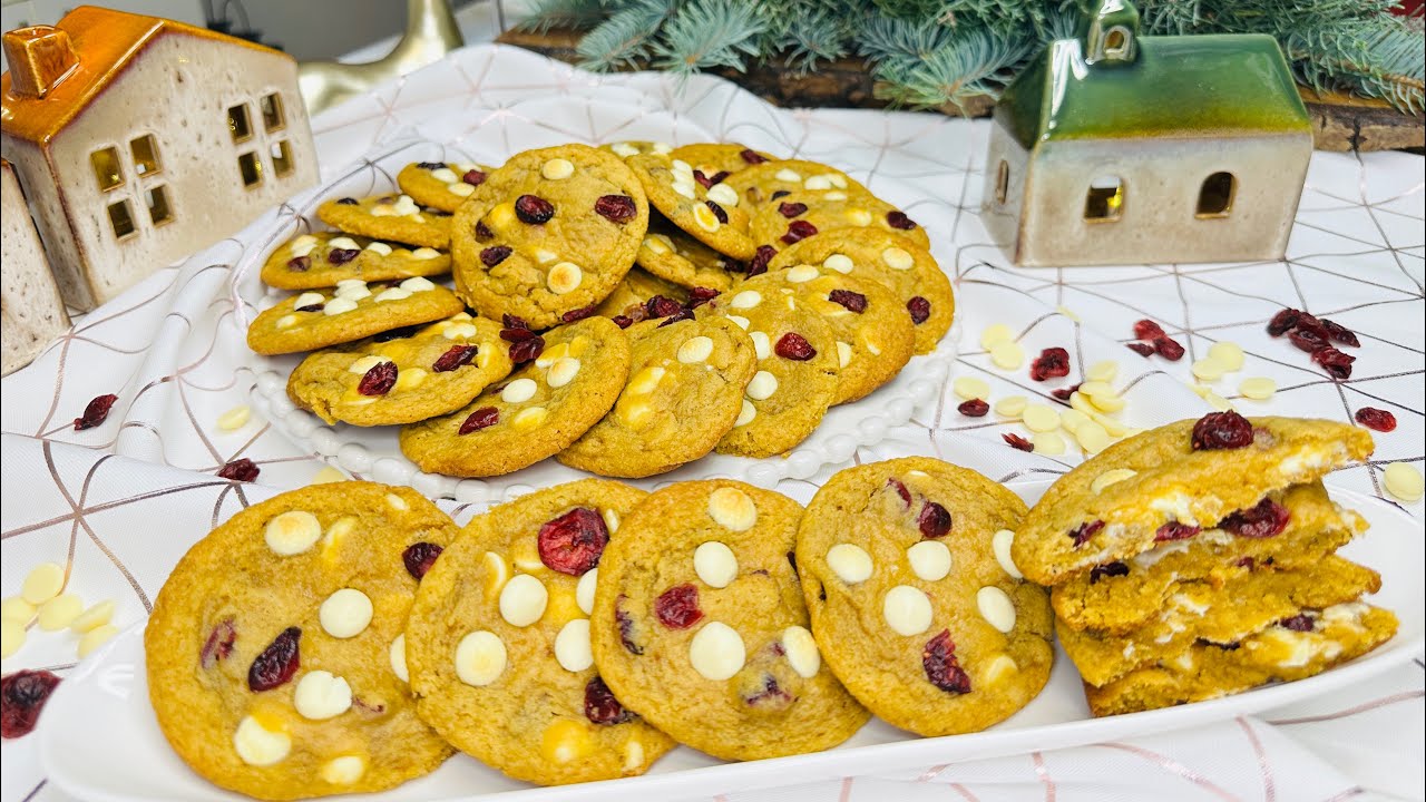 Kolačići sa brusnicom i bijelom čokoladom ❤️🤍🎄