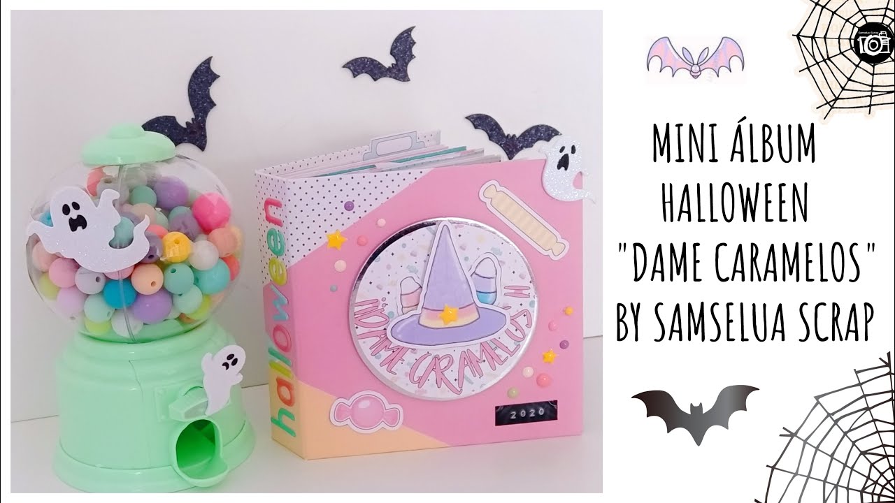 Tutorial mini álbum "Dame caramelos" HALLOWEEN  y descarga GRATIS colección digital