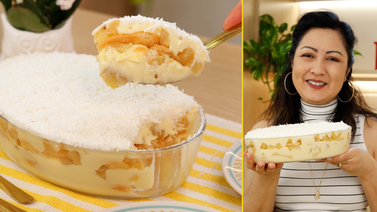 MELHOR SOBREMESA DE ABACAXI DA VIDA - RECHEIO CREME MARAVILHOSO - TORTA PAVÊ DE ABACAXI-Dika da Naka