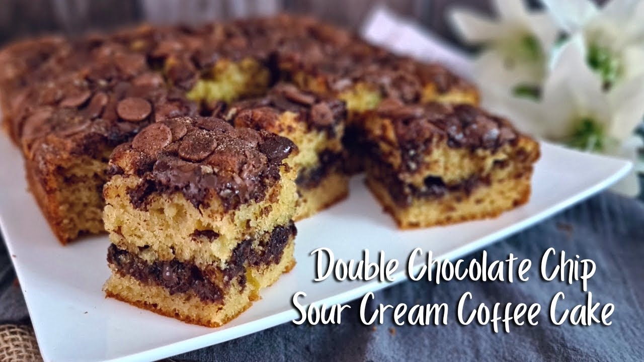 Double Chocolate Chip Sour Cream Coffee Cake | Rahiza Dorah