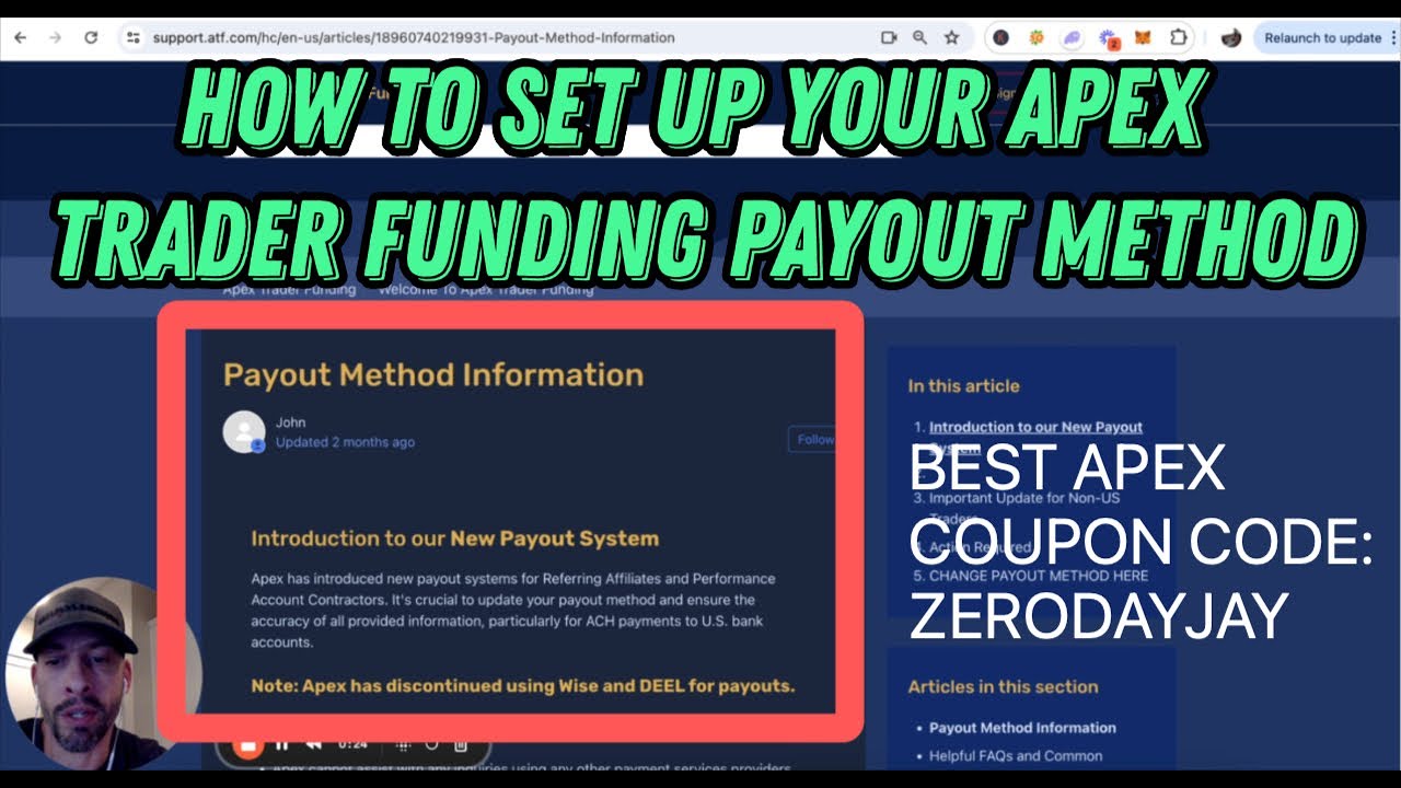 How To Set Up Your Apex Trader Funding Payout Method (Different For US vs Intl)