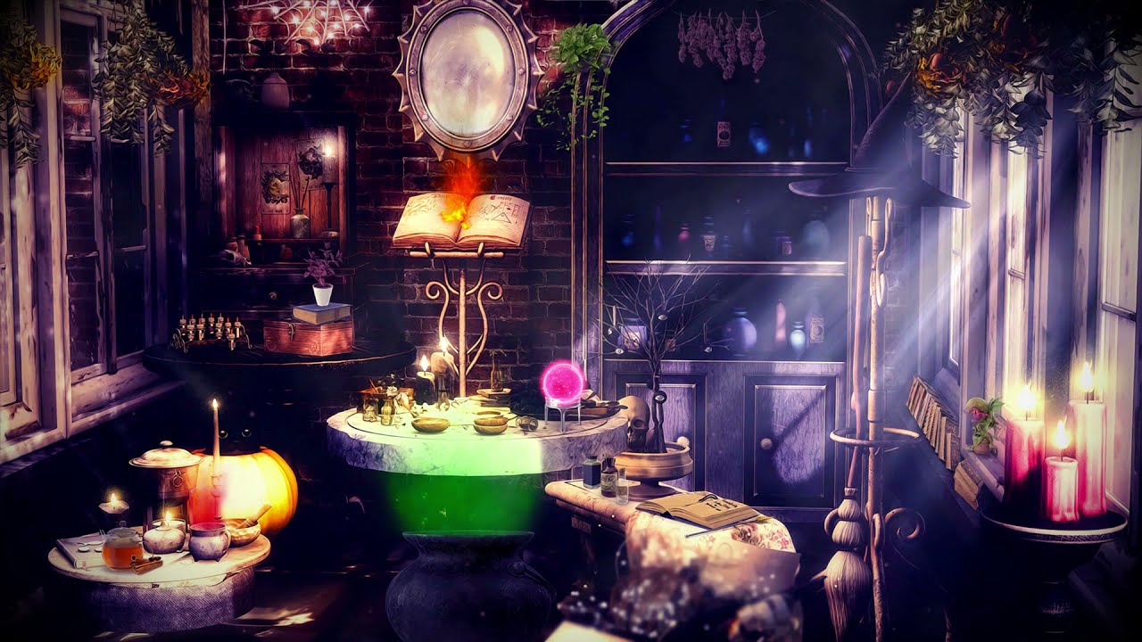 💫 WITCH'S LAIR AMBIENCE: Bubbling Cauldron, Potions, Spells & More