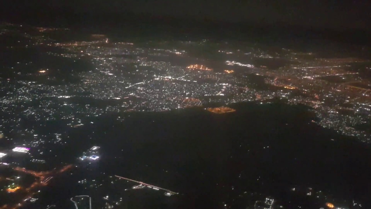 Landing at Jeddah in Night, Beautiful Aerial View
