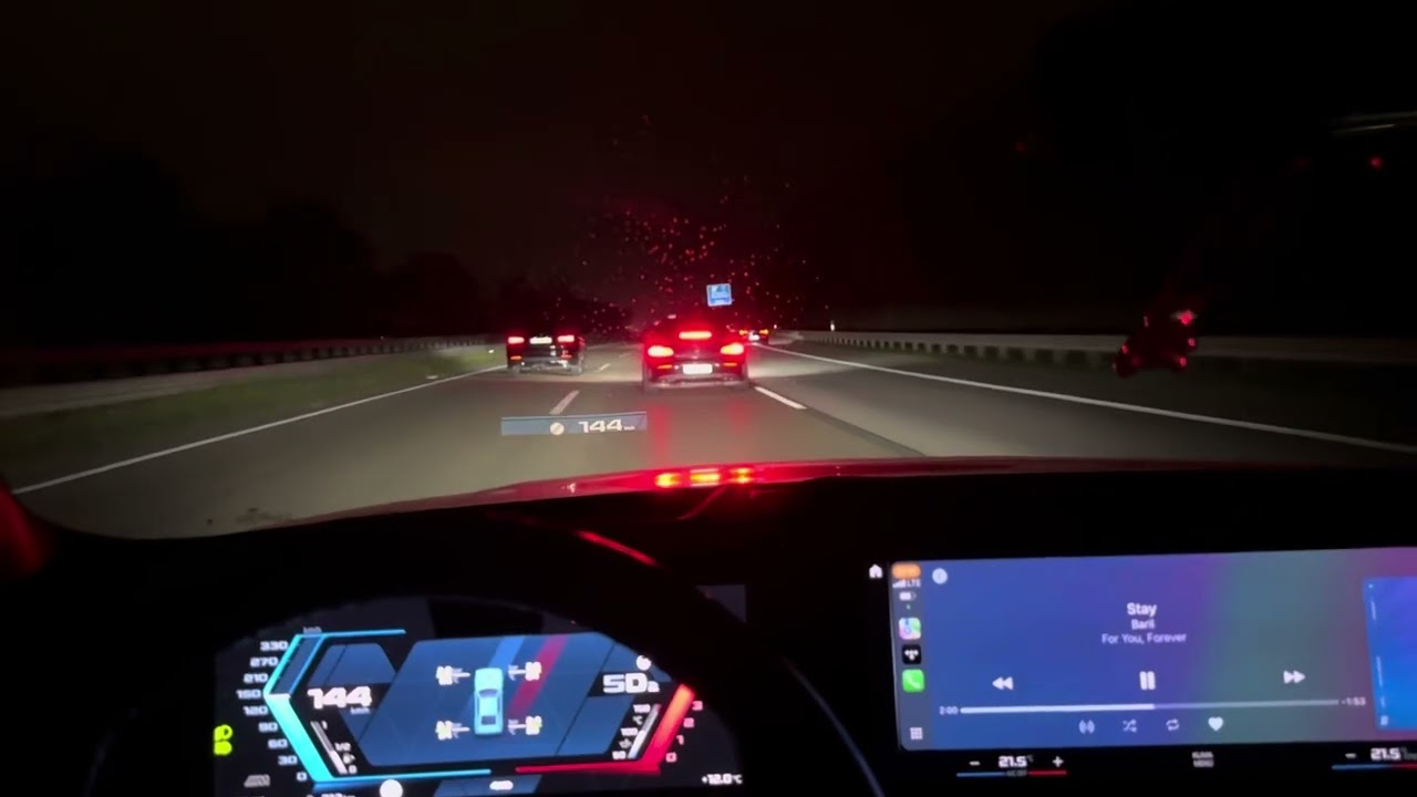 German Autobahn BMW M2 G87 Competition hunts Mercedes Brabus C63 s AMG