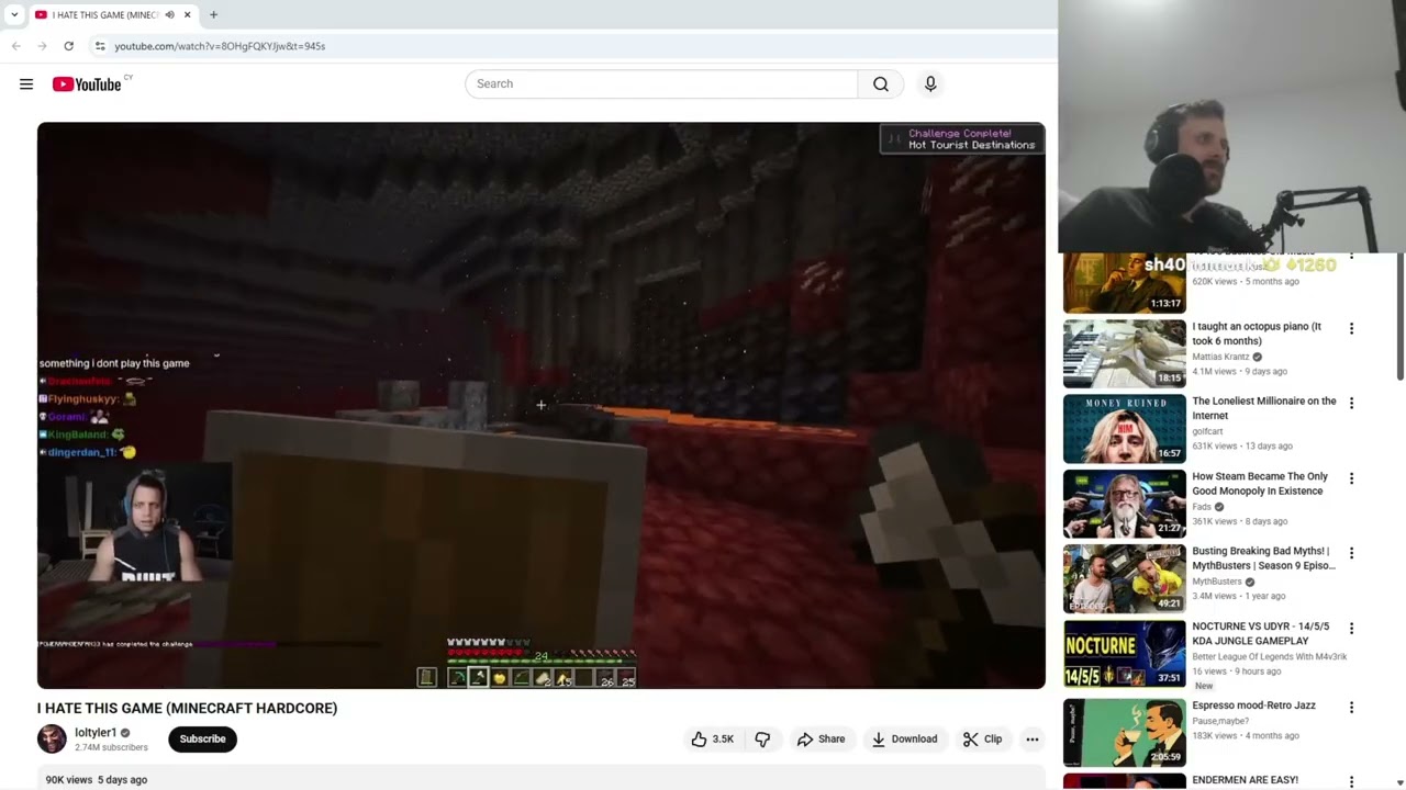 Forsen gives Tyler1 some advice on his Minecraft challenge