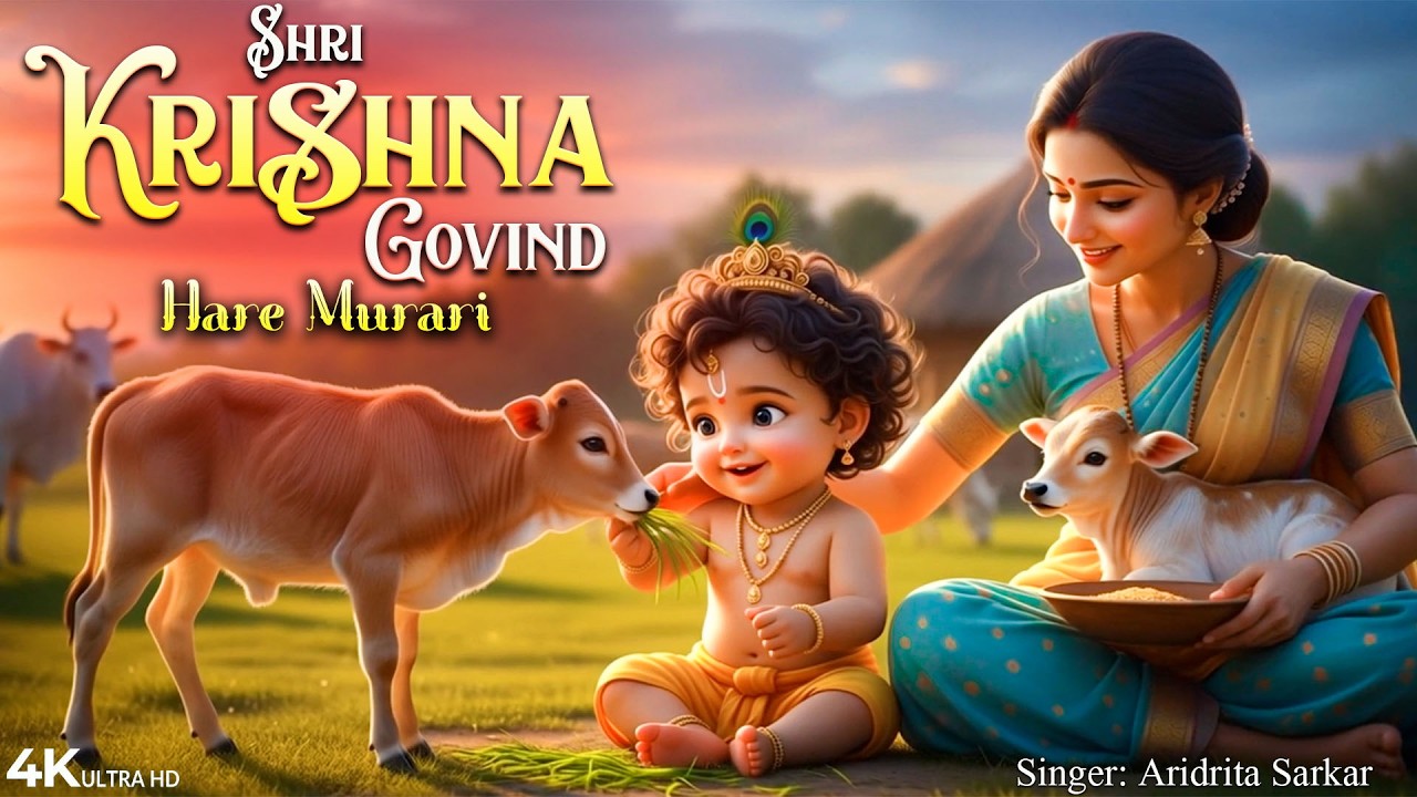 श्री कृष्ण गोविन्द हरे मुरारी | Shri Krishna Govind | Little Krishna Divine Chant | Peaceful Bhajan