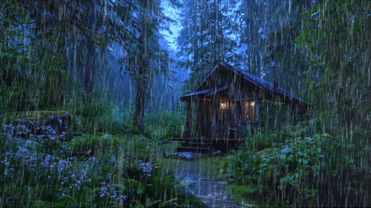 24/7 Rain Sounds for Sleeping 🌧️ Calm Rainy Night Cottage