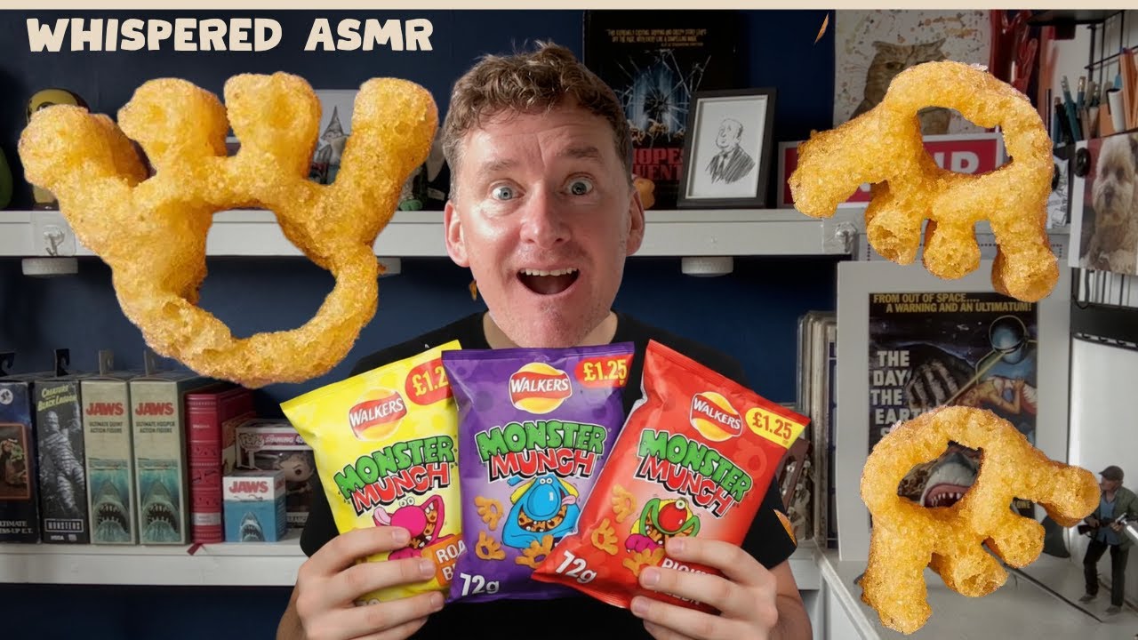 Шёпот ASMR | Тест чипсов Monster Munch 🍴 Хрустящие звуки и шуршание