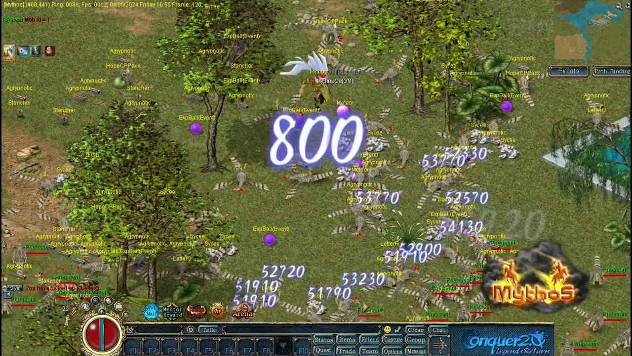 Server Mythos You can now collect the letters [c-o-n-q-u-e-r]