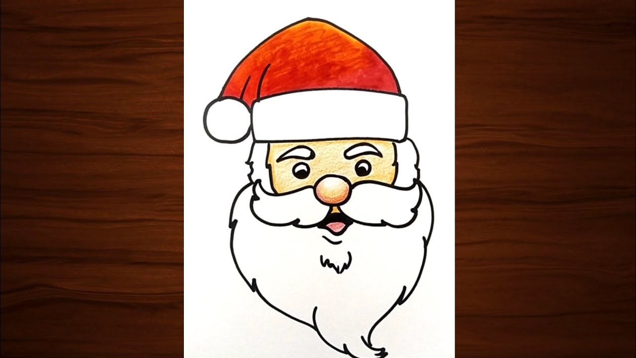 Santa Claus face drawing.