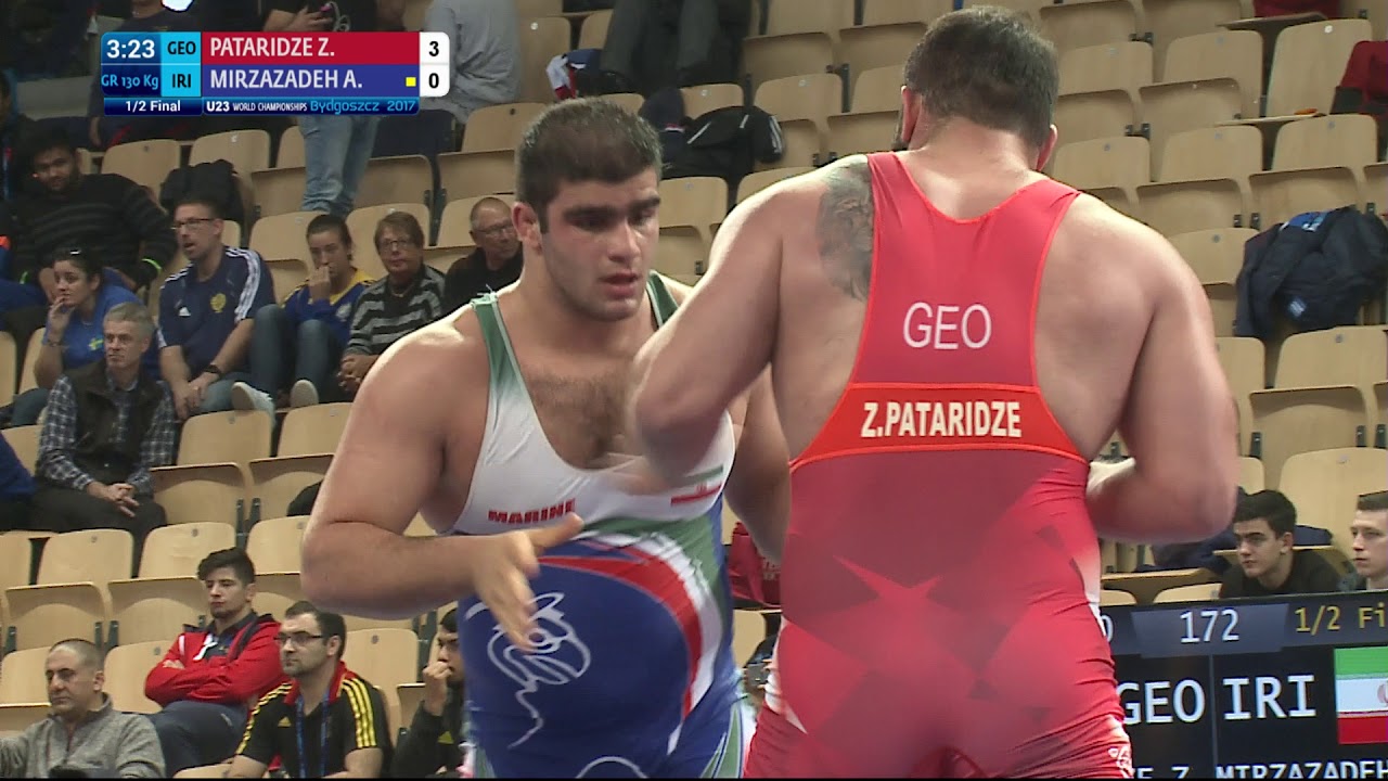 1/2 GR - 130 kg: Z. PATARIDZE (GEO) df. A. MIRZAZADEH (IRI) by VPO, 3-0