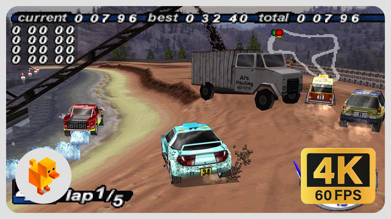 Rally Cross 2 (PS1) - Rookie Season Playthrough - DuckStation Emulation [4K]
