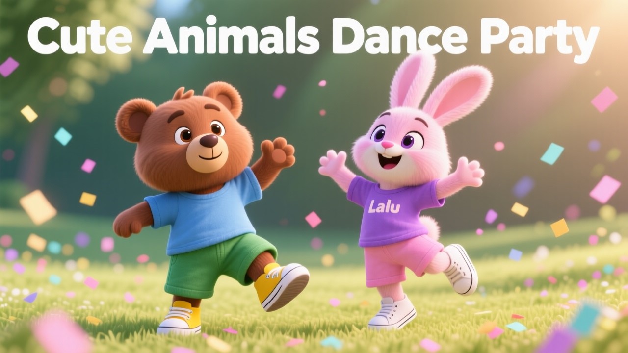 Dance With Me Song 🧸🐰🐼🐤 | Fun Kids Dance Cartoon | Cute Animals Dance Party