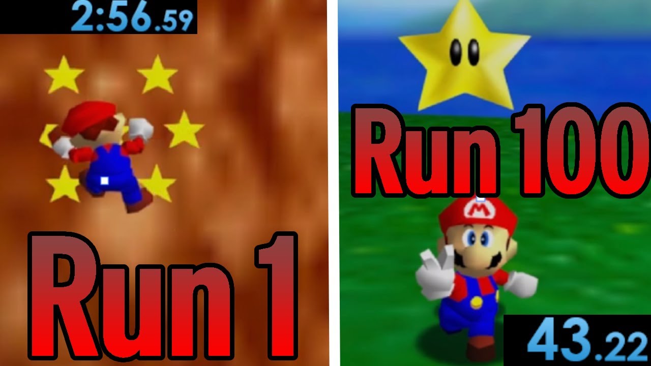 I Speedran Mario 64 100 Times To Get Better At The Game